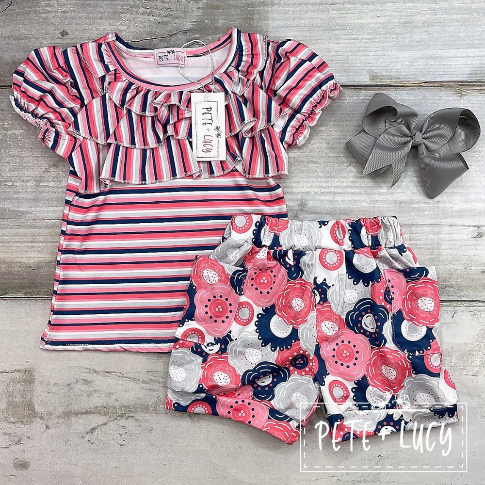 "Fionna" Floral Short Set